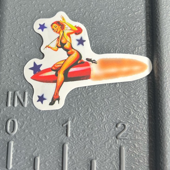 I’M OUT Sexy Pinup Gorgeous Sticker Retro Vintage BomberGirl Ace Pilot - Picture 4 of 4